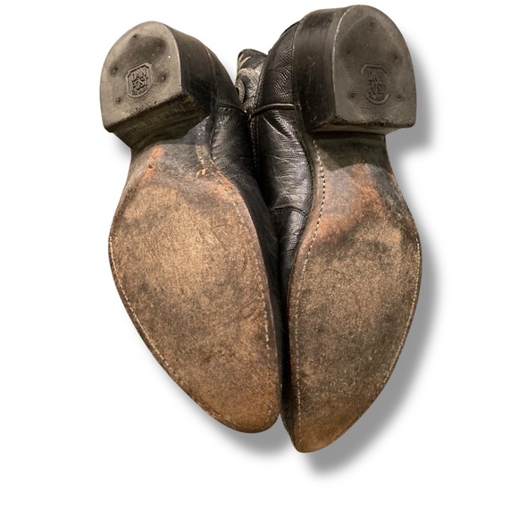 Vintage Cowboy Boots 1980s Dan Post Boots Teju Lizard Black M 8/ W 9.5 USA** - Picture 9 of 15